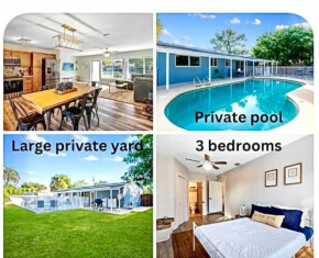 Seabreeze escape, Entire House, 3br,2bath, Private Yard, HEATED Saltwater Pool, Pompano Beach-Fort Lauderdale, sleeps 8